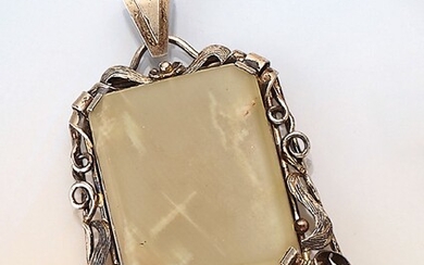 Pendant with moss agate, german approx. 1910/15...