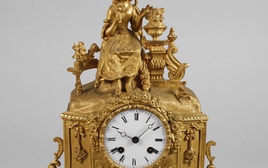 Pendule en bronze France, 2e moitié du 19e s., mouvement marqué Rollin a Paris, sonnerie...