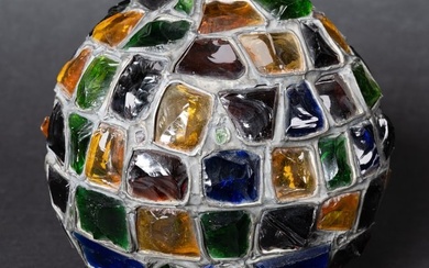 Peter Marsh Nader Brutalist MultiColor Chunky Glass Lamp Shade