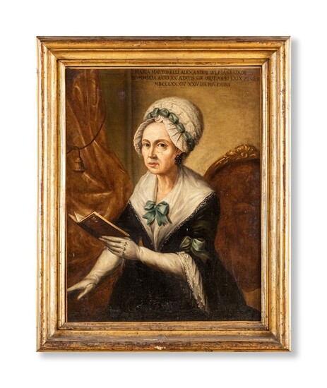 Pittore Romano del XVIII secolo Ritratto di Maria Martorelli olio su tela cm...