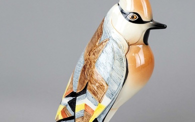 Plague bird / waxwing, Goebel, 1984, design Selim, u. signed, ceramic, polychrome painted