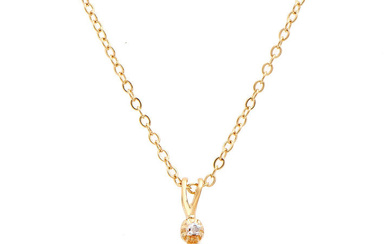 Plated 18KT Yellow Gold 1.03ctw Citrine and Diamond Pendant with...