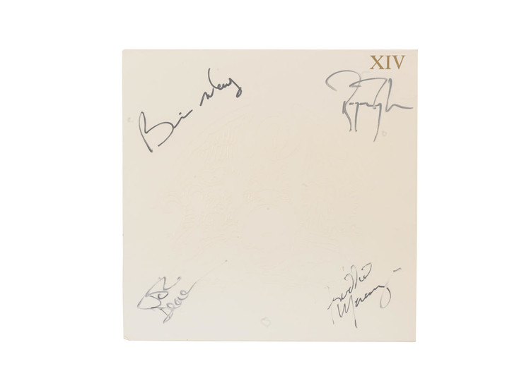 Queen: An autographed album cover, The Complete Works, LP XIV Complete Vision