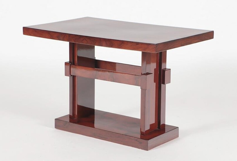 RECTILINEAR FRENCH WALNUT OCCASIONAL TABLE C.1940