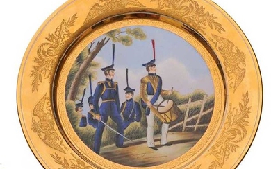 RUSSIAN IMPERIAL PORCELAIN MILITARY DISH, MEISSEN