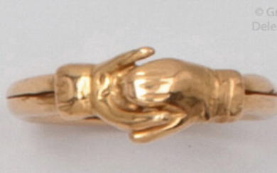Ring of " Foi " in yellow gold,...