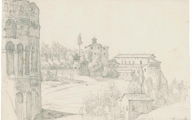 Rom, Blick vom Colosseum zum Kloster Ss. Giovanni e Paolo.