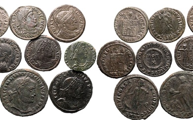 Roman Empire Various Emperors 3rd-4th centuries AD Billon/Bronze 10 x BI/AE Denominations Very Fine - About Extremely Fine
