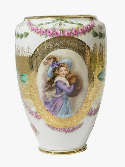 Royal Bayreuth Portrait Vase Marked