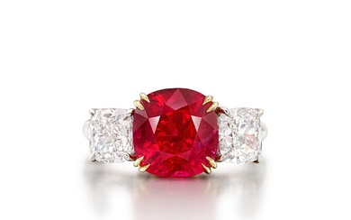 Ruby and Diamond Ring | 「莫谷驕陽」 5.05克拉 天然「緬甸鴿血紅」未經加熱紅寶石 配 鑽石 戒指