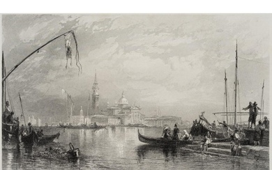 S. BRADSHAW (19th), Venedig mit San Giorgio Maggiore, around 1850, Steel engraving