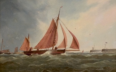 SAILING SHIPS OFF THE COAST OF BRITTANY PAINTING
