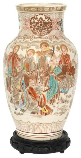 Satsuma Enamel Decorated Vase
