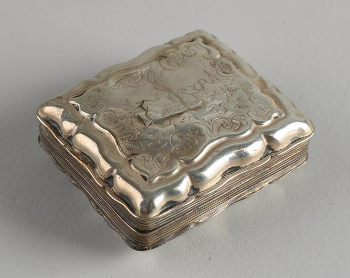 Silver peppermint box, 833/000, rectangular outlined