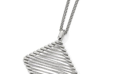 Sterling Silver Rhodium-plated CZ Necklace - 24