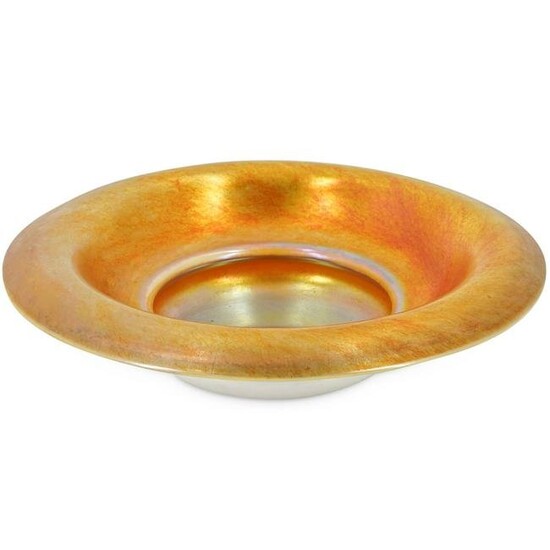 Steuben Gold Aurene On Calcite Bowl