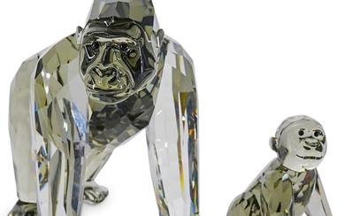 Swarovski Collectors Society "Gorillas" 2009 SCS Crystal Figurines