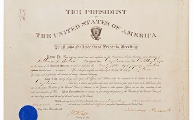 T. Roosevelt & W. Taft Military Appointment Signed as President