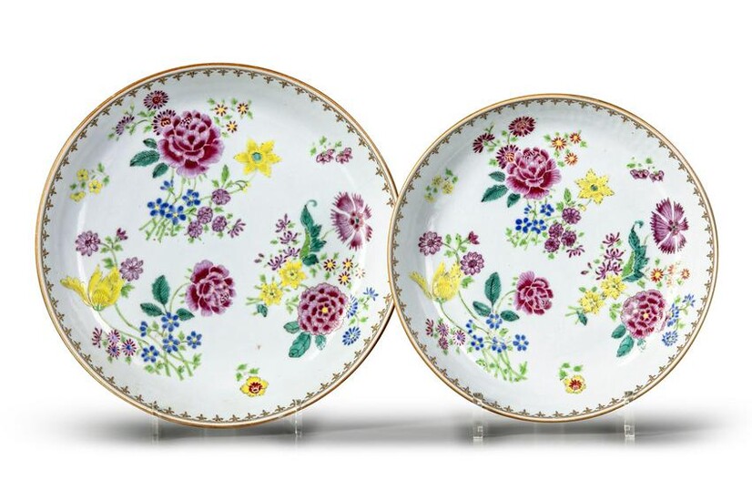 TWO CHINESE FAMILLE ROSE DISHES, CHINA, 18TH CENTURY