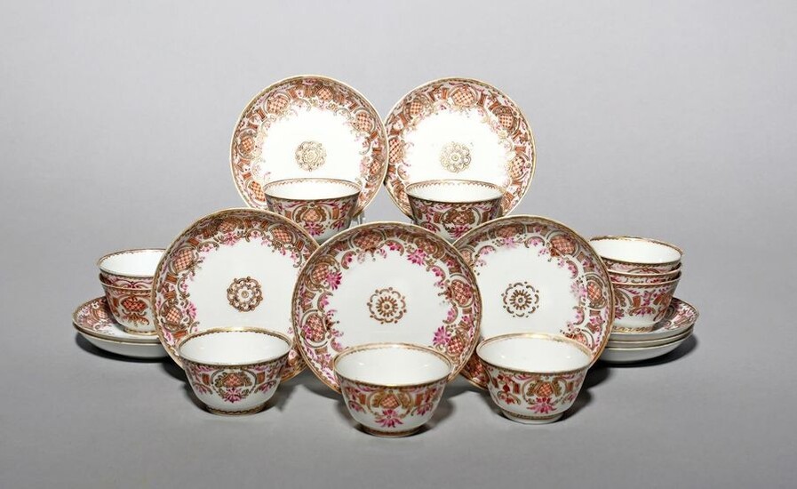 Ten small Chinese porcelain teabowls and saucers for...