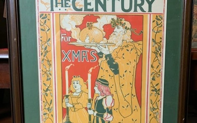 The Century For Xmas - Art By Louis Rhead (1895) 18x24 US Advertising Poster - Framed