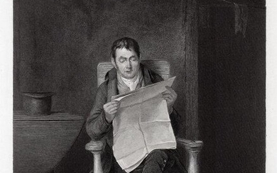 Thomas Sword Good The Newspaper (A Man Reading) 1852 engraving