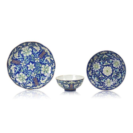 Three Chinese Famille Rose Porcelain Bowls