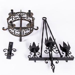 Three Light Wrought Metal Wall Sconce