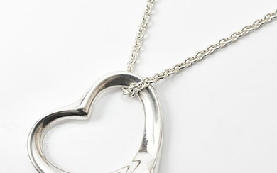 Tiffany necklace pendant silver TIFFANY&Co. open heart