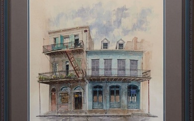 Tommy G. Thompson (American/Texas/New Orleans, b. 1948), "94 Saint Phillip Street," 1994, watercolor
