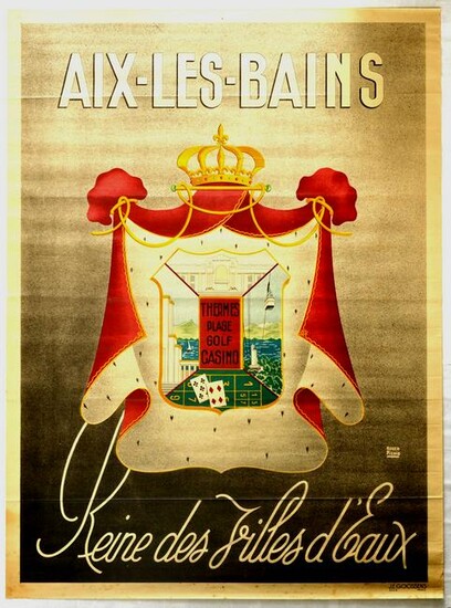 Travel Poster Aix Les Bains Golf Casino Savoie France