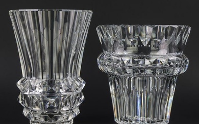 Two Baccarat Crystal Exhibition Vases