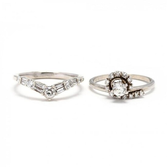 Two White Gold and Diamond Rings