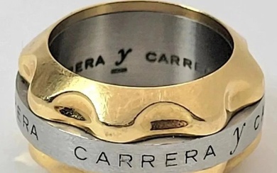 Unisex Designer Carrera y Carrera 18k / S.s Band Size 4 1/2 Ring