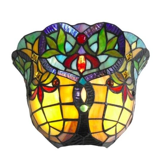 Victorian Style Stained Art Glass Sconce Light
