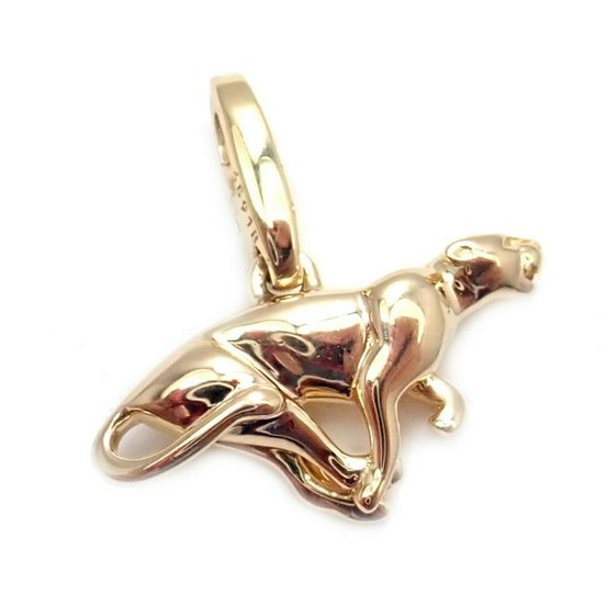 Vintage Cartier 18K Yellow Gold Panther Charm Pendant
