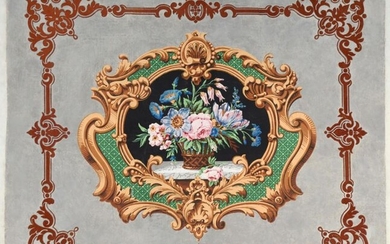 Wallpaper, attic or fireplace front trim, circa 1850