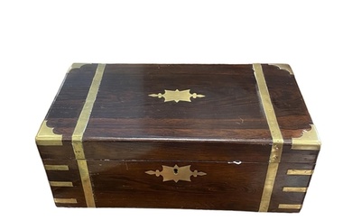 William IV Rosewood Brass Bound Slope Top Writing Box 45cm ...