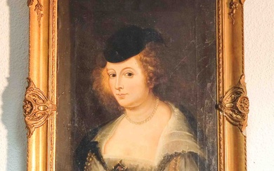 inconnue. Portrait de femme Peinture à l'huile Huile sur toile, encadrée, dimensions du cadre env....