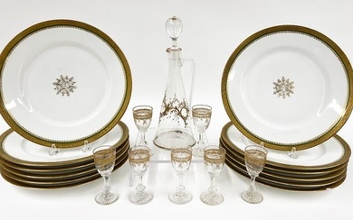 (on 20) AUSTRIAN CRYSTAL AND GOLD CORDIAL SET