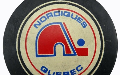 unsigned quebec nordiques vintage puck sku