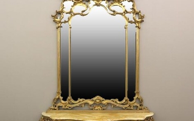Louis XV Style Console and Mirror