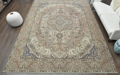 10x13 Vintage Turkish Oushak Hand-knotted Wool Rug