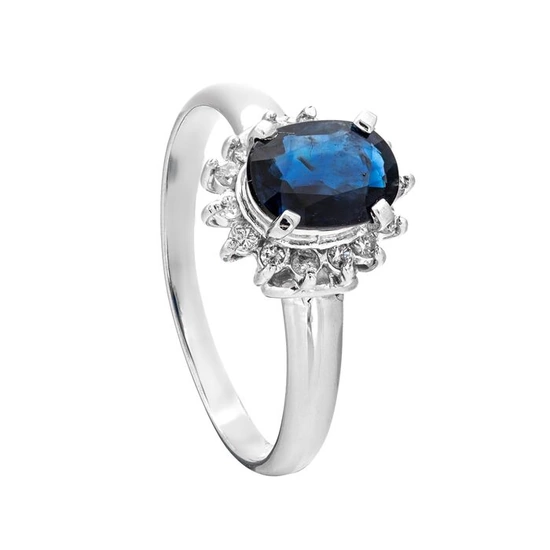 1.14 tcw Sapphire Ring Platinum - Ring - 1.00 ct Sapphire - 0.14 ct Diamonds - No Reserve Price