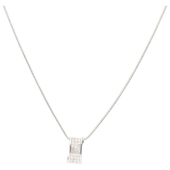 14 kt. White gold - Necklace with pendant - 1.20 ct Diamond