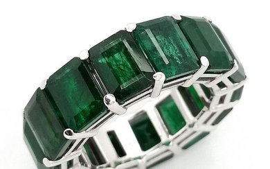 14.80ct Emeralds - 14 kt. White gold - Ring