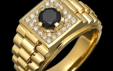 14K Yellow Gold 1.01ct Mens Diamond Ring
