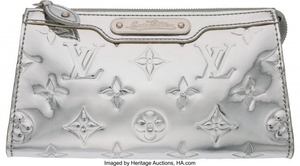 16077: Louis Vuitton Silver Mirior Monogram Patent Leat