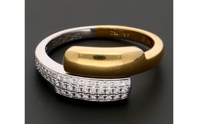 18 kt. Bicolour, Gold - Ring - 0.20 ct Diamond