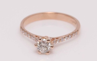 18 kt. Pink gold - Ring - 0.39 ct Diamond - Diamond